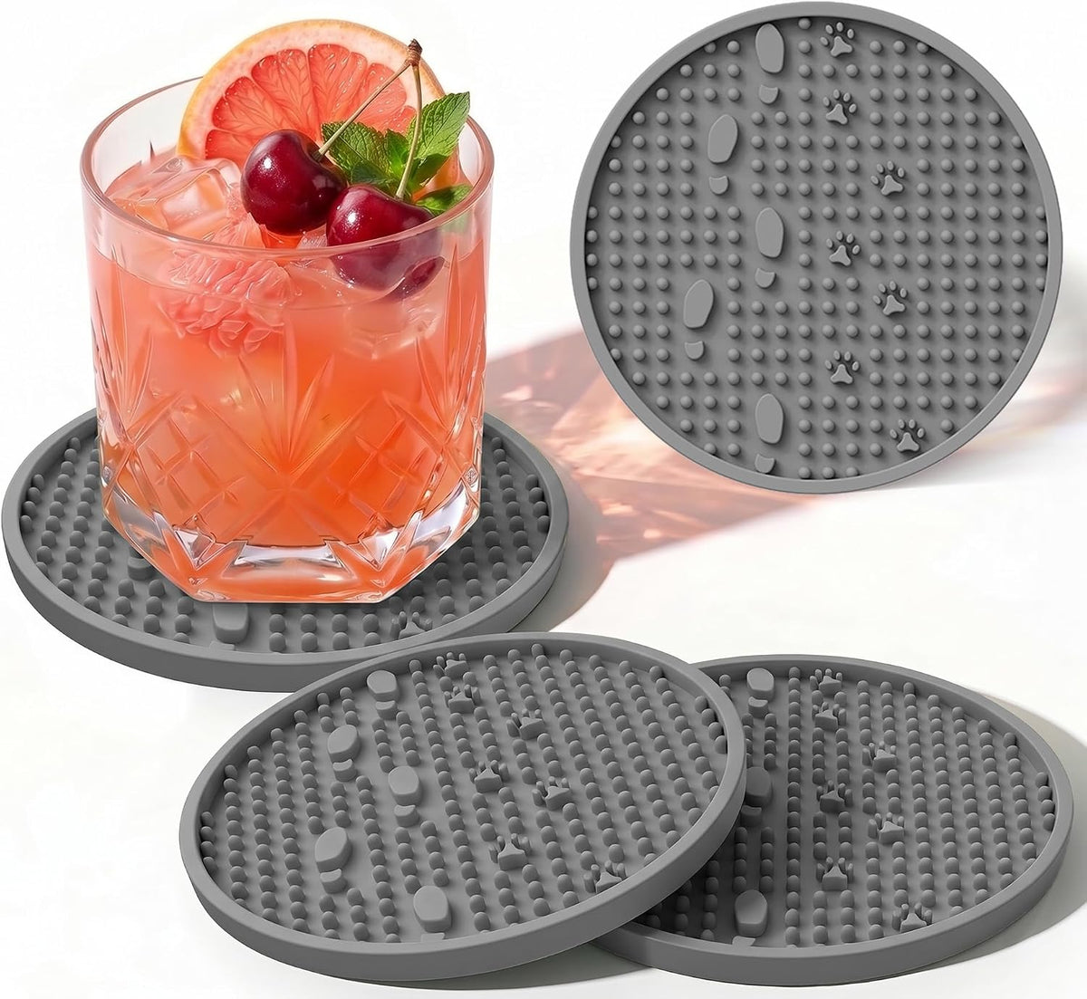Silicone Drink Coasters Set of 2, Coaster for Desk Office