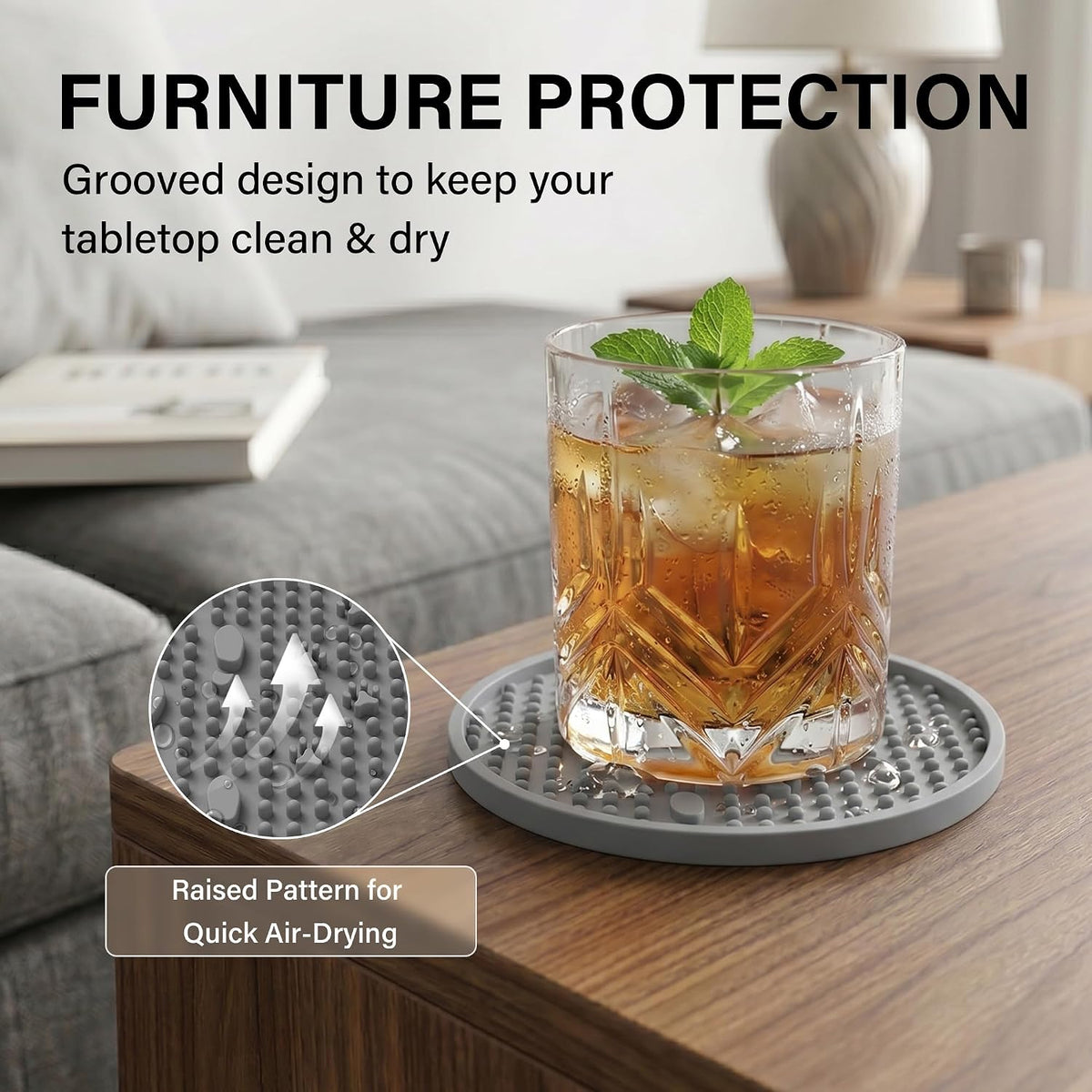 Silicone Drink Coasters Set of 2, Coaster for Desk Office