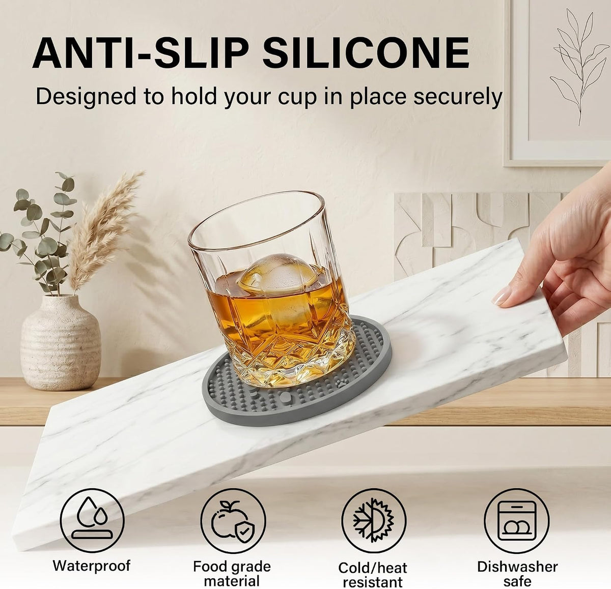 Silicone Drink Coasters Set of 2, Coaster for Desk Office
