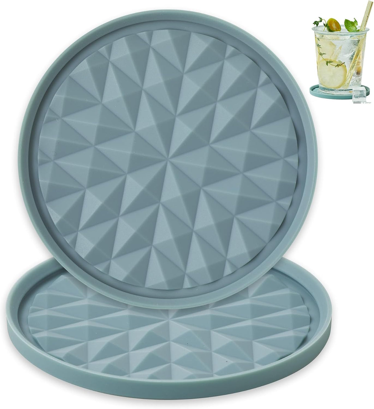 Silicone Drink Coasters Set of 2, Coaster for Desk Office