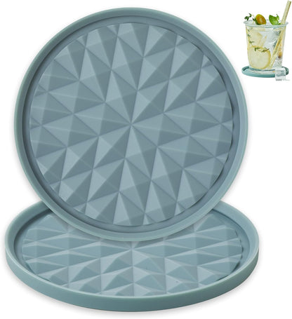 Silicone Drink Coasters Set of 2, Coaster for Desk Office