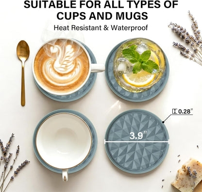 Silicone Drink Coasters Set of 2, Coaster for Desk Office