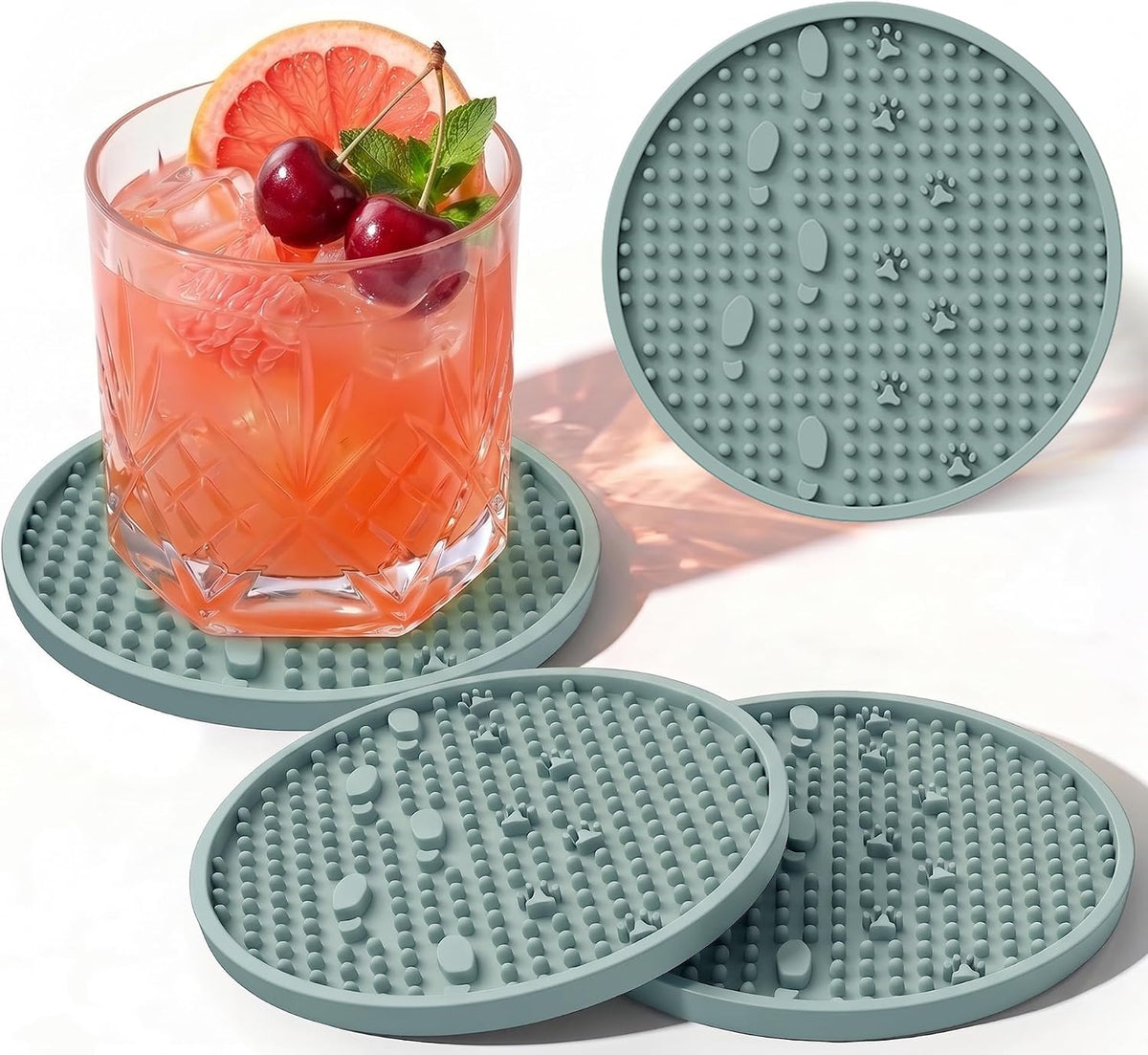 Silicone Drink Coasters Set of 2, Coaster for Desk Office
