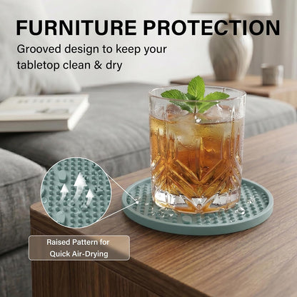 Silicone Drink Coasters Set of 2, Coaster for Desk Office