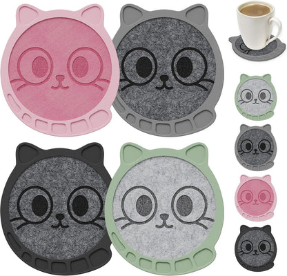 Silicone Drink Coasters Set of 2, Coaster for Desk Office