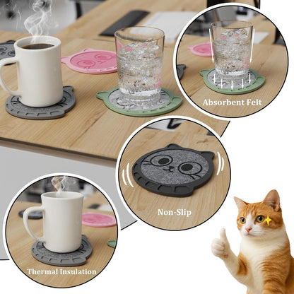 Silicone Drink Coasters Set of 2, Coaster for Desk Office
