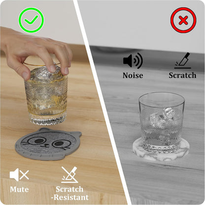 Silicone Drink Coasters Set of 2, Coaster for Desk Office