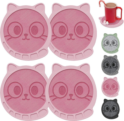 Silicone Drink Coasters Set of 2, Coaster for Desk Office