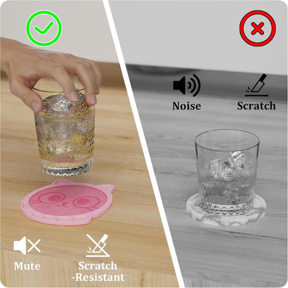 Silicone Drink Coasters Set of 2, Coaster for Desk Office
