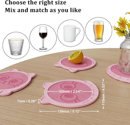Silicone Drink Coasters Set of 2, Coaster for Desk Office