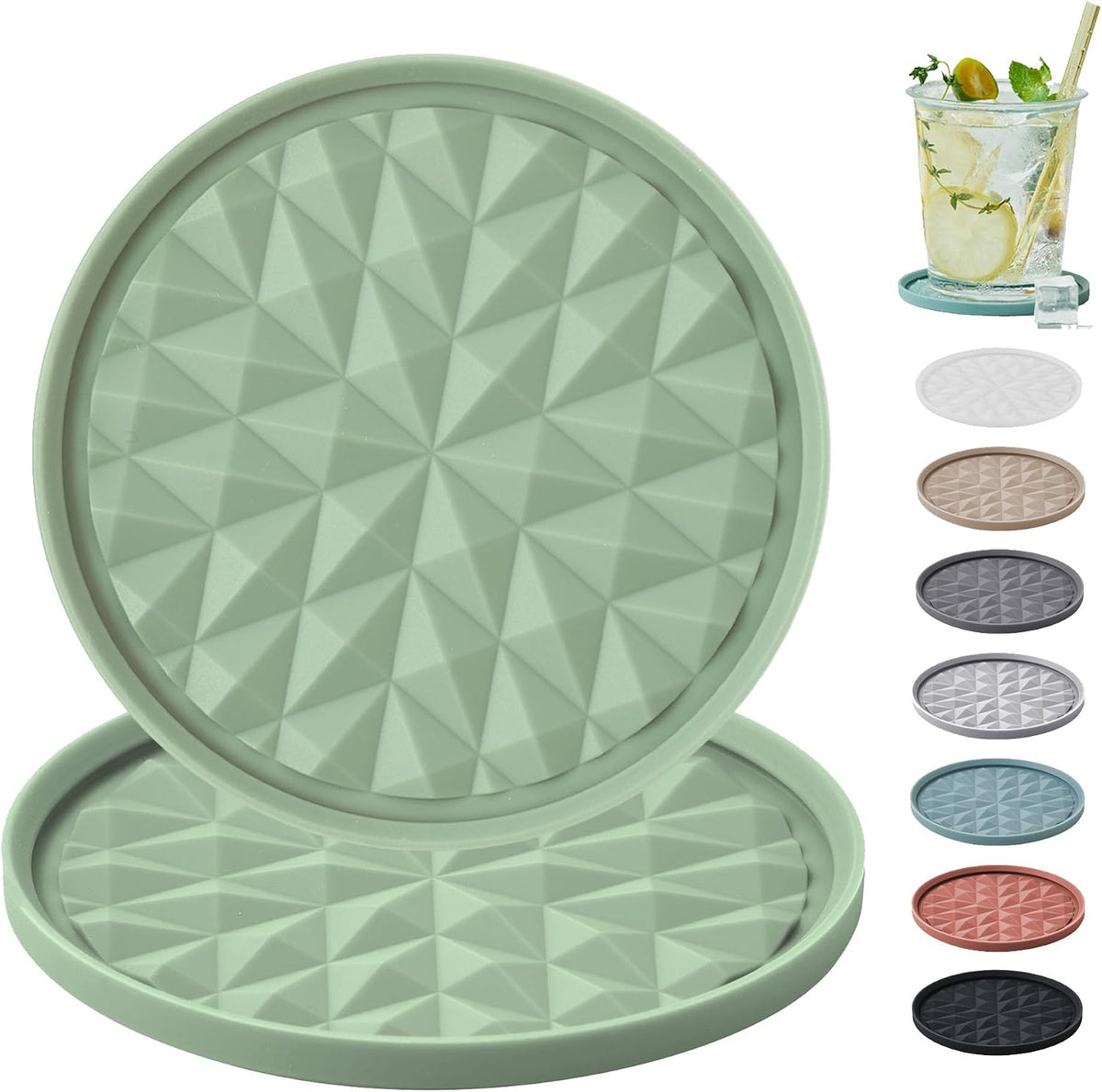 Silicone Drink Coasters Set of 2, Coaster for Desk Office