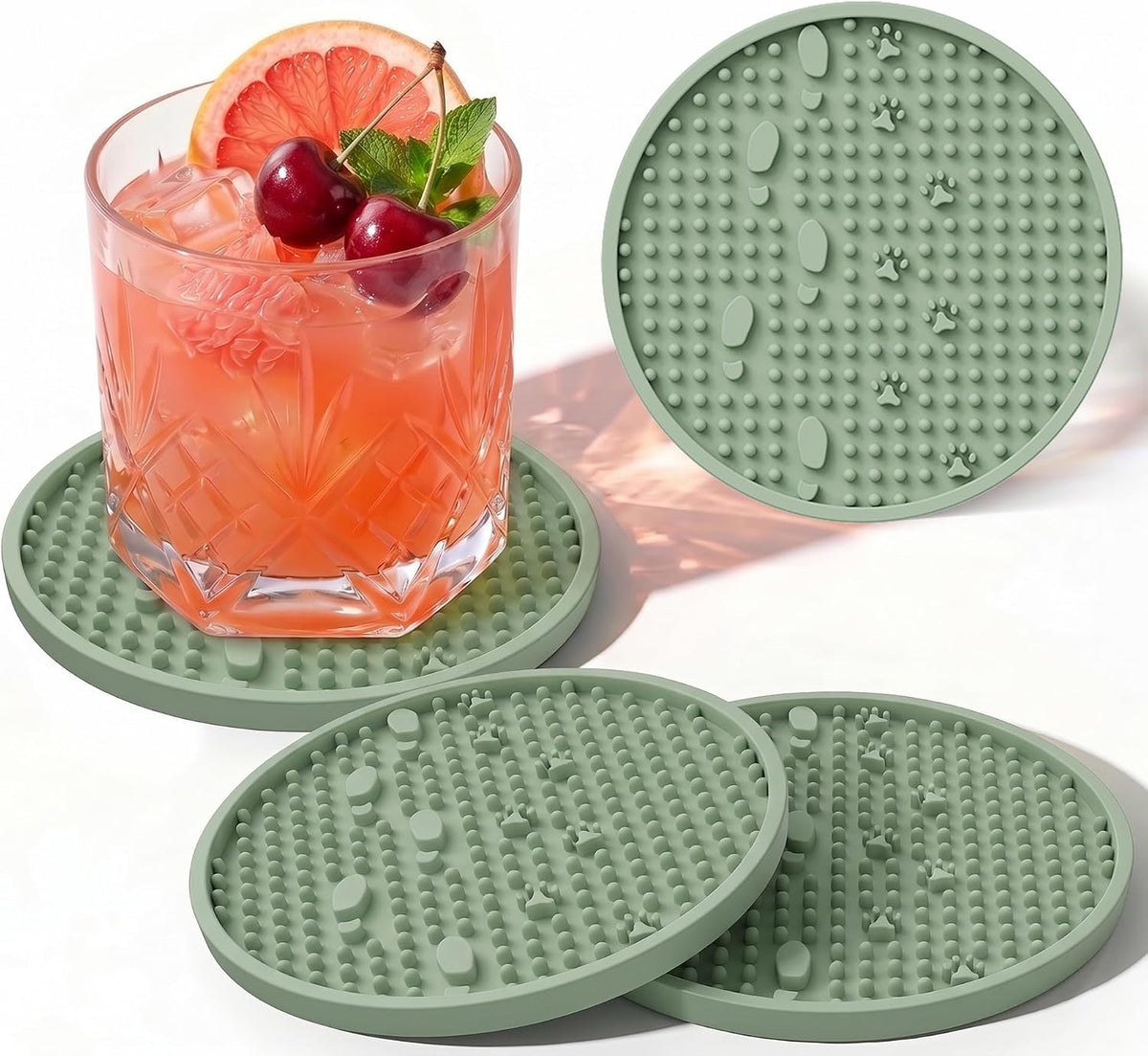 Silicone Drink Coasters Set of 2, Coaster for Desk Office