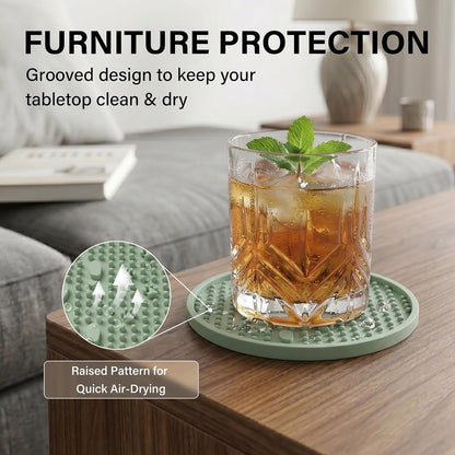 Silicone Drink Coasters Set of 2, Coaster for Desk Office