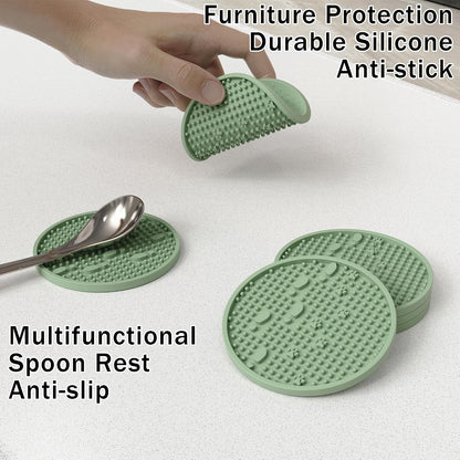 Silicone Drink Coasters Set of 2, Coaster for Desk Office