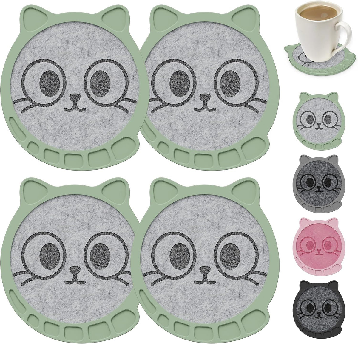 Silicone Drink Coasters Set of 2, Coaster for Desk Office