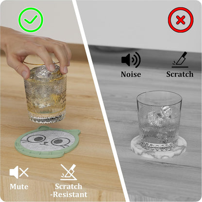 Silicone Drink Coasters Set of 2, Coaster for Desk Office