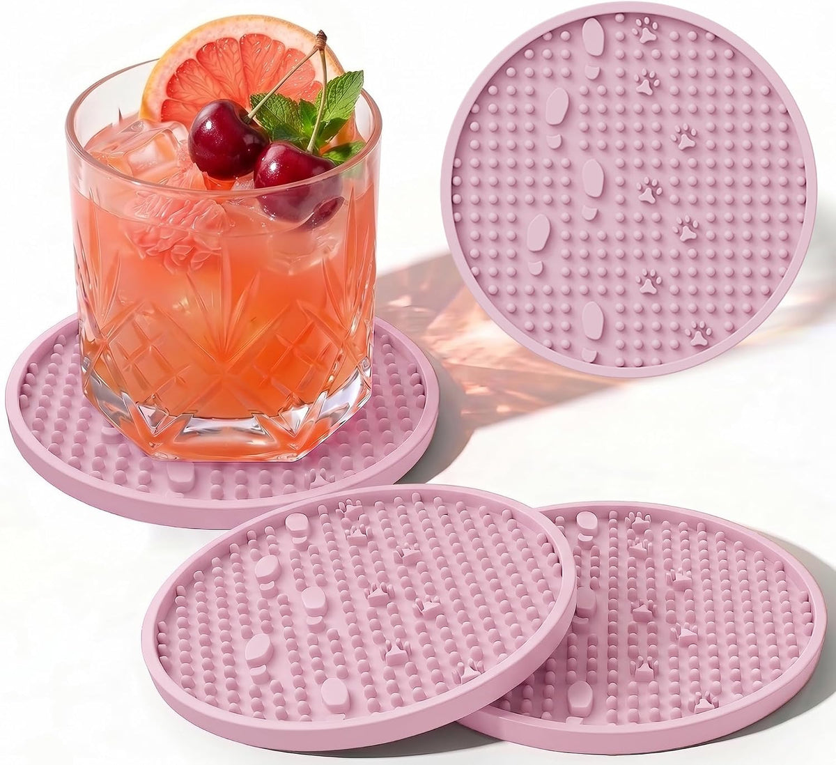 Silicone Drink Coasters Set of 2, Coaster for Desk Office
