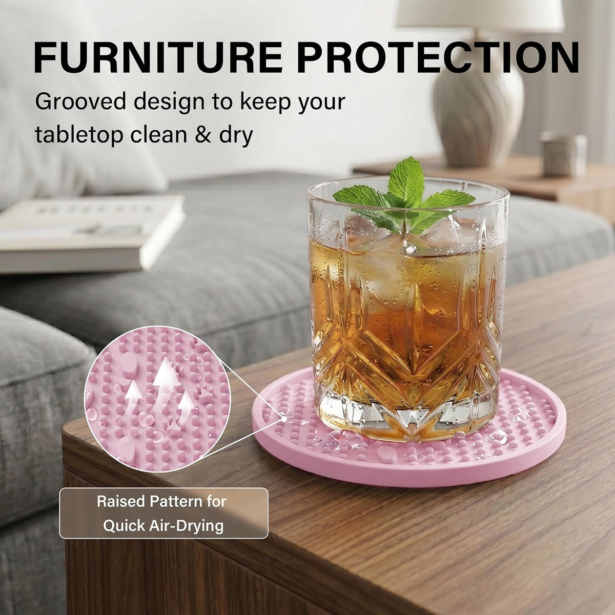 Silicone Drink Coasters Set of 2, Coaster for Desk Office