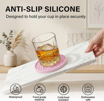 Silicone Drink Coasters Set of 2, Coaster for Desk Office