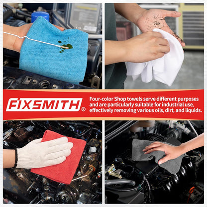 Shop Towels, Microfiber Cleaning Cloth Bulk, 200 Pack Microfiber Towels for Cars, All-Purpose Absorbent Cleaning Rags, Dust Cloth for Automotive, Mechanic, Garage, Bar, 11.5 x 11.5 inch