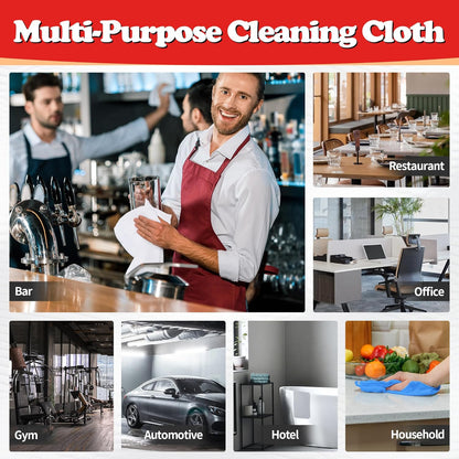 Shop Towels, Microfiber Cleaning Cloth Bulk, 200 Pack Microfiber Towels for Cars, All-Purpose Absorbent Cleaning Rags, Dust Cloth for Automotive, Mechanic, Garage, Bar, 11.5 x 11.5 inch