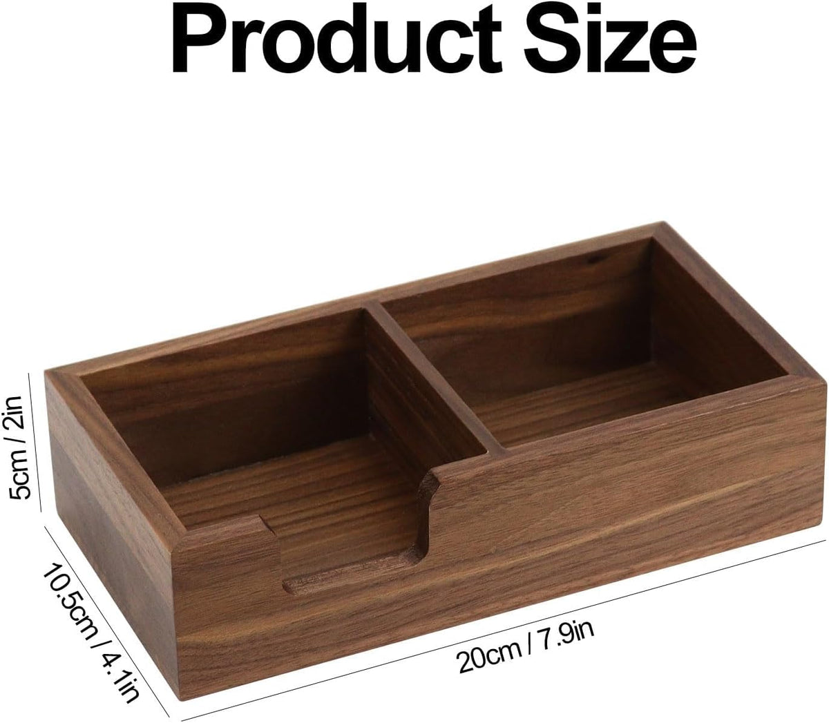 Walnut Wood Sticky Notes Holder - 4x6 Inch Memo Pads Dispenser