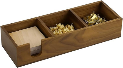 Walnut Wood Sticky Notes Holder - 4x6 Inch Memo Pads Dispenser