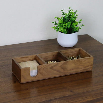 Walnut Wood Sticky Notes Holder - 4x6 Inch Memo Pads Dispenser