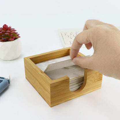 Walnut Wood Sticky Notes Holder - 4x6 Inch Memo Pads Dispenser