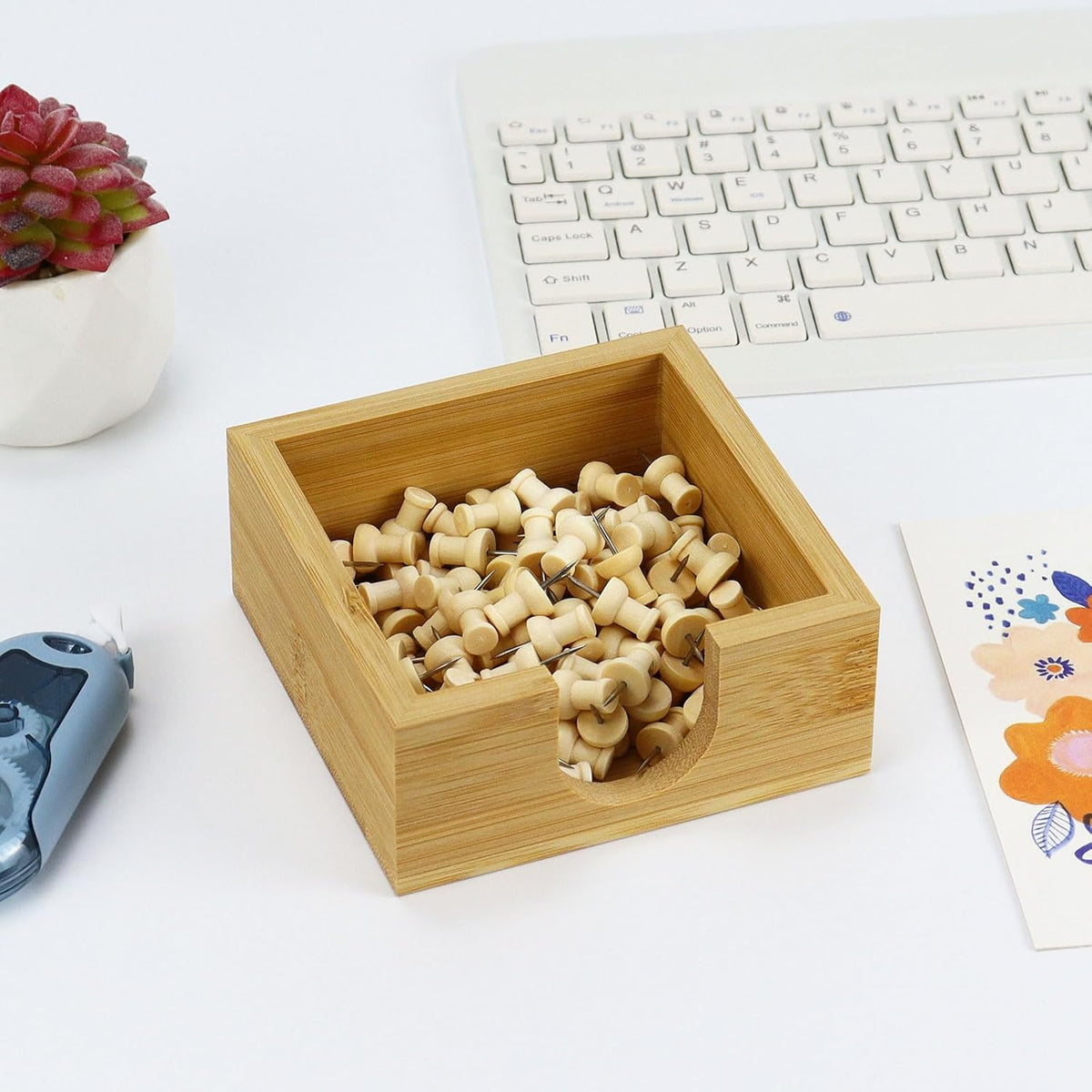 Walnut Wood Sticky Notes Holder - 4x6 Inch Memo Pads Dispenser