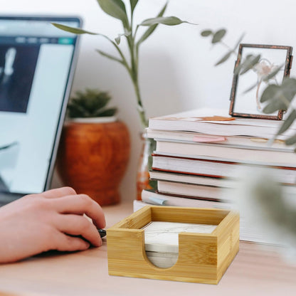 Walnut Wood Sticky Notes Holder - 4x6 Inch Memo Pads Dispenser
