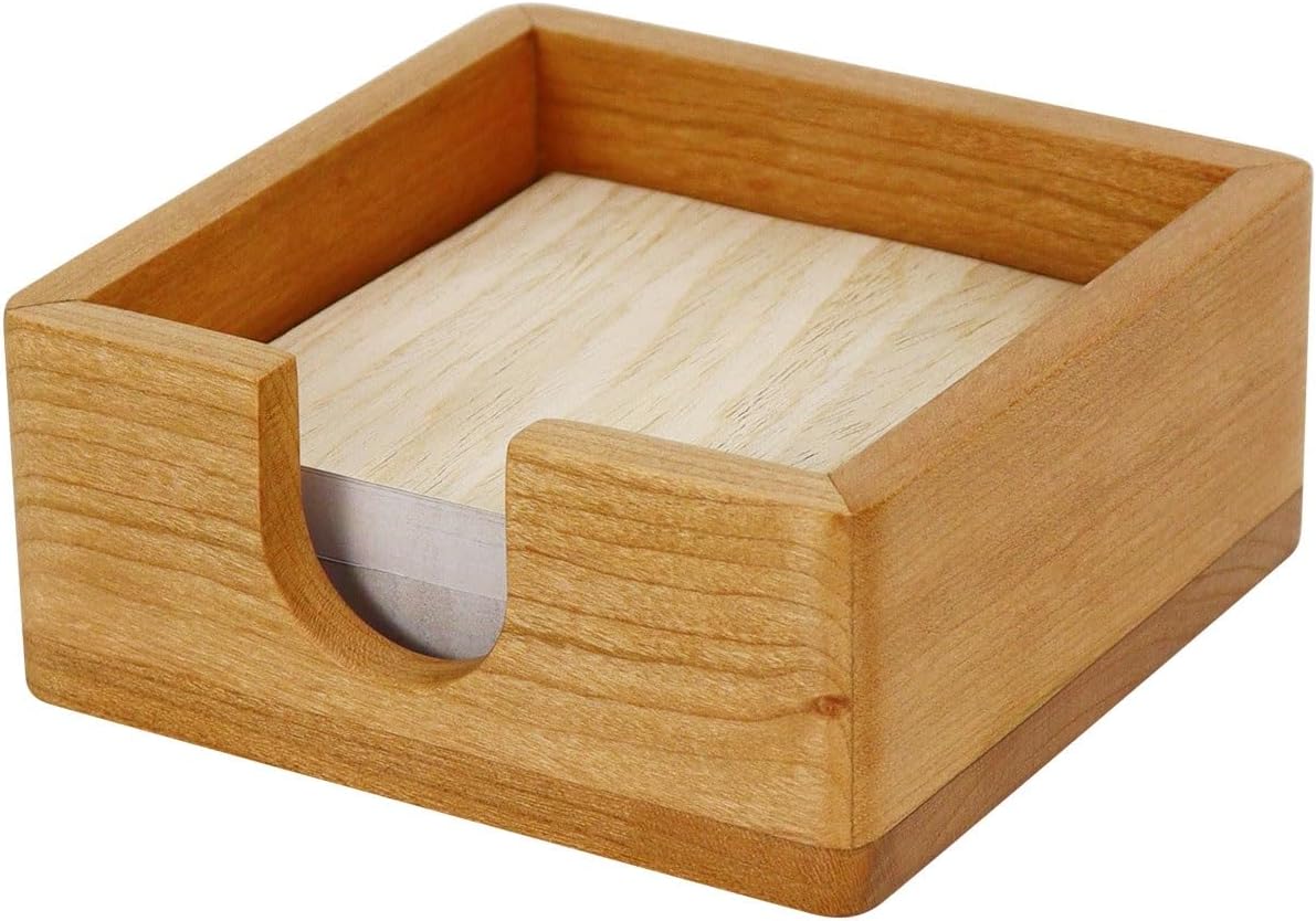 Walnut Wood Sticky Notes Holder - 4x6 Inch Memo Pads Dispenser