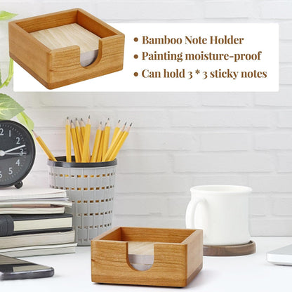 Walnut Wood Sticky Notes Holder - 4x6 Inch Memo Pads Dispenser