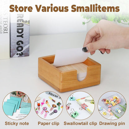 Walnut Wood Sticky Notes Holder - 4x6 Inch Memo Pads Dispenser