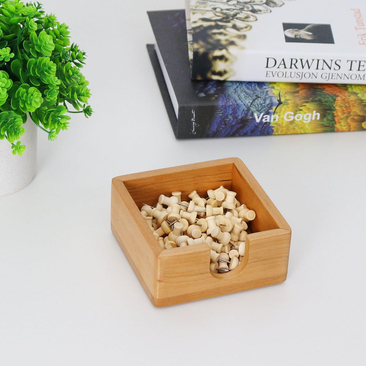 Walnut Wood Sticky Notes Holder - 4x6 Inch Memo Pads Dispenser