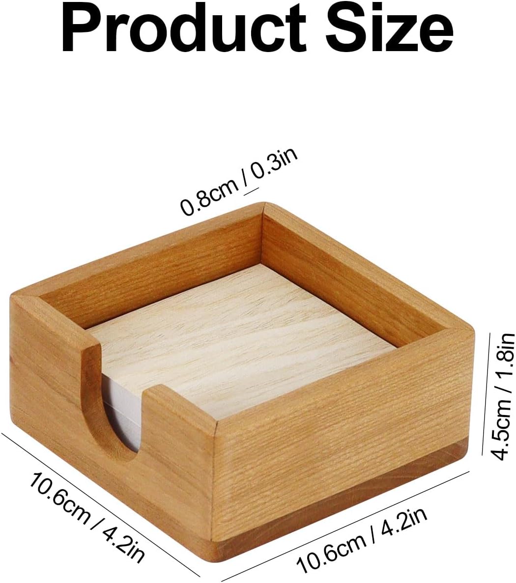Walnut Wood Sticky Notes Holder - 4x6 Inch Memo Pads Dispenser