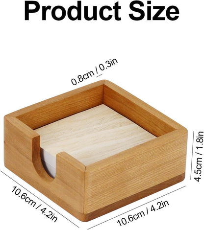 Walnut Wood Sticky Notes Holder - 4x6 Inch Memo Pads Dispenser