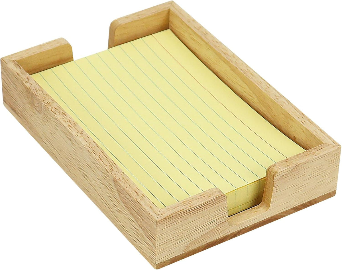 Walnut Wood Sticky Notes Holder - 4x6 Inch Memo Pads Dispenser