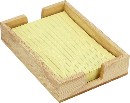 Walnut Wood Sticky Notes Holder - 4x6 Inch Memo Pads Dispenser