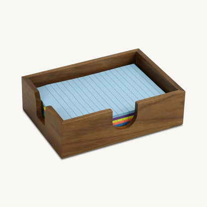 Walnut Wood Sticky Notes Holder - 4x6 Inch Memo Pads Dispenser