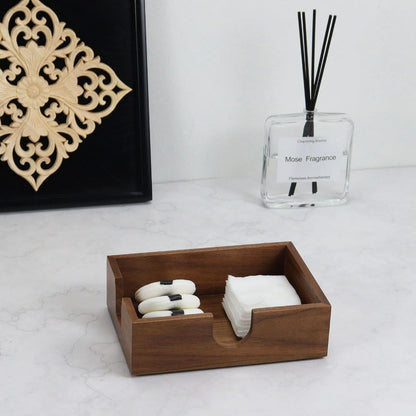Walnut Wood Sticky Notes Holder - 4x6 Inch Memo Pads Dispenser
