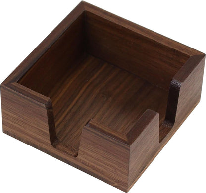 Walnut Wood Sticky Notes Holder - 4x6 Inch Memo Pads Dispenser