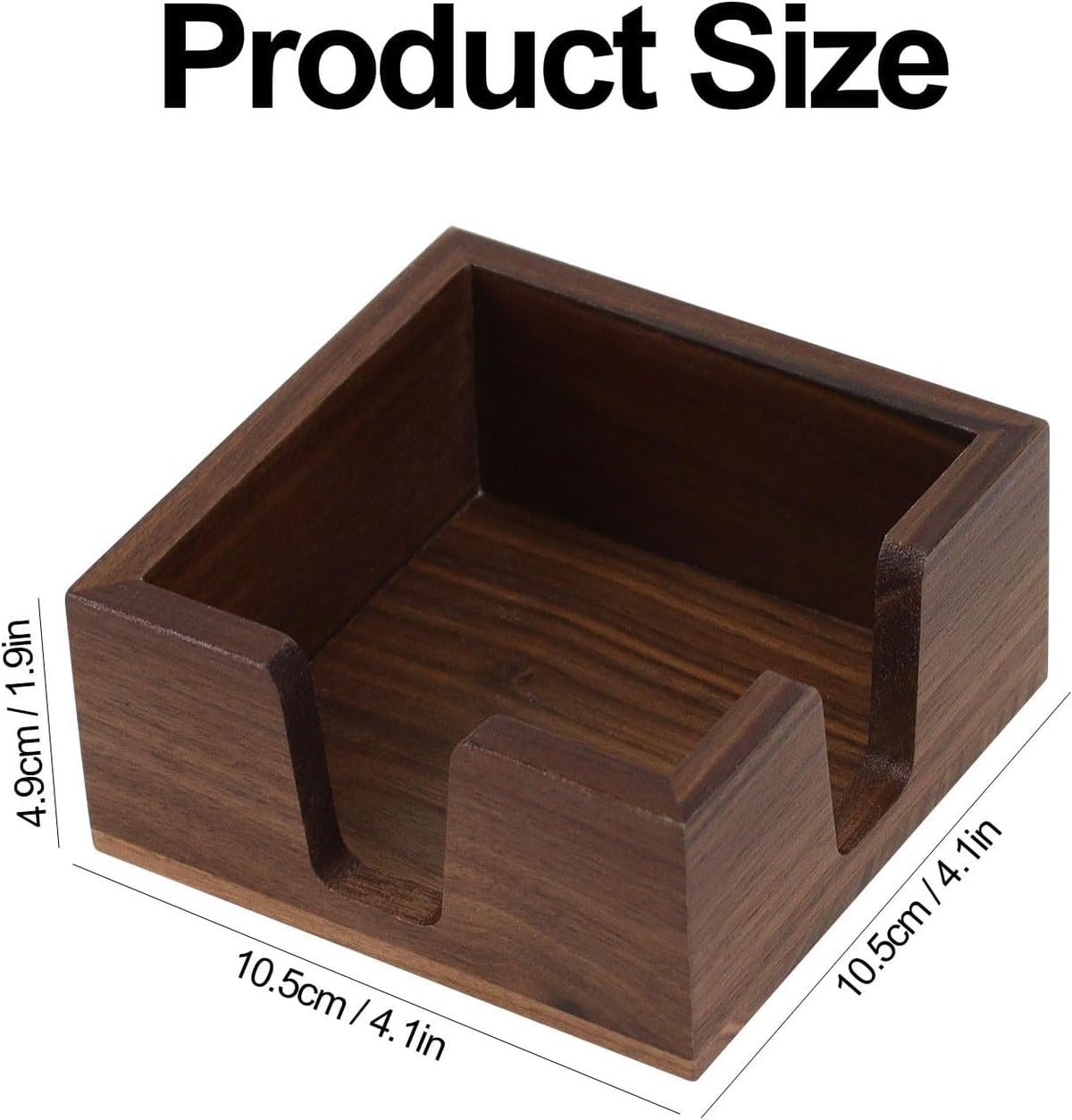 Walnut Wood Sticky Notes Holder - 4x6 Inch Memo Pads Dispenser