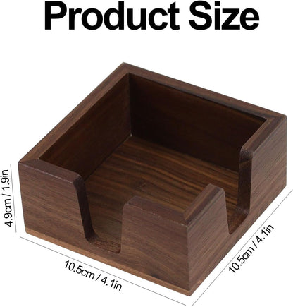 Walnut Wood Sticky Notes Holder - 4x6 Inch Memo Pads Dispenser