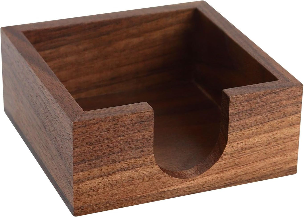Walnut Wood Sticky Notes Holder - 4x6 Inch Memo Pads Dispenser