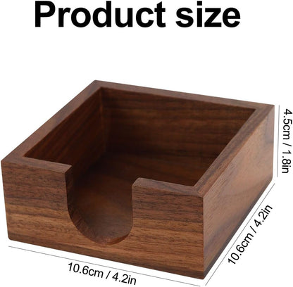 Walnut Wood Sticky Notes Holder - 4x6 Inch Memo Pads Dispenser