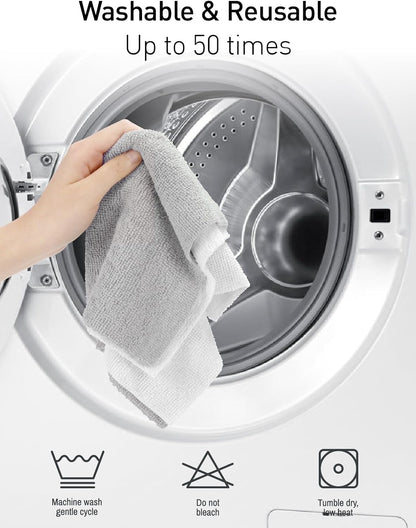 Microfiber Cleaning Cloth Roll- 40 Sheets, 12" x 12" (Grey)
