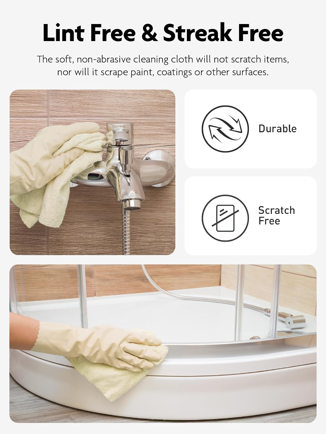 Microfiber Cleaning Cloth Roll- 40 Sheets, 12" x 12" (Grey)