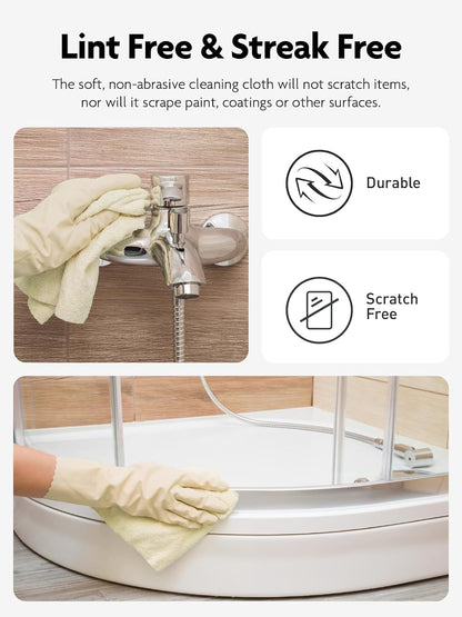 Microfiber Cleaning Cloth Roll- 40 Sheets, 12" x 12" (Grey)