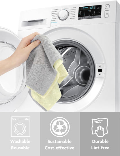 Microfiber Cleaning Cloth Roll- 40 Sheets, 12" x 12" (Grey)